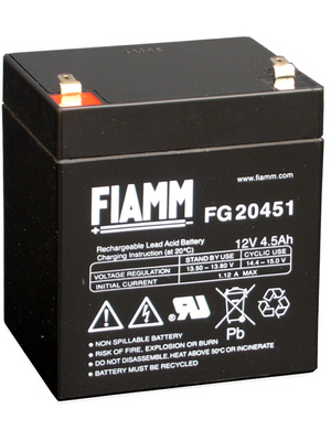 Fiamm - FG20451 - Lead-acid battery 12 V 4.5 Ah, FG20451, Fiamm