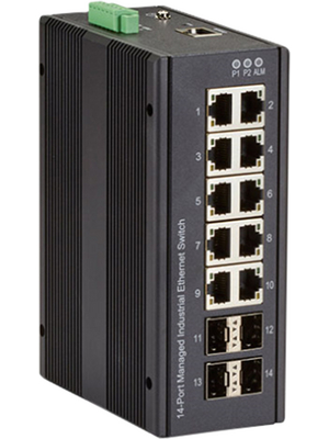 Black Box - LIG1014A - Industrial Gigabit Ethernet Switch 10x 10/100/1000 RJ45 / 4x 100/1000 SFP, LIG1014A, Black Box