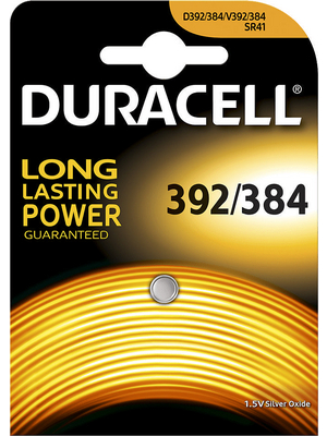 Duracell - D392/D384 - Button cell battery,  Silveroxide, 1.55 V, 40 mAh, D392/D384, Duracell