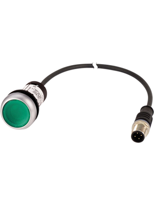 Eaton - C22-DRL-G-K10-24-P5 - Illuminated pushbutton actuator, 1 make contact (NO), M12 / 4-pole, C22-DRL-G-K10-24-P5, Eaton