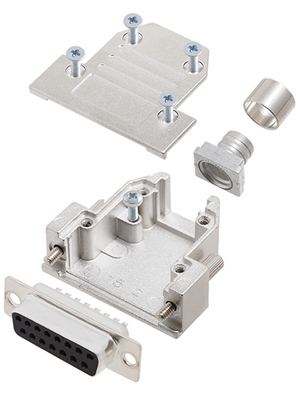 Encitech Connectors - DCRP15-DBS-CF65-CS80-K - D-Sub socket kit 15P, DCRP15-DBS-CF65-CS80-K, Encitech Connectors