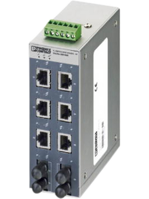 Phoenix Contact - SFNT 6TX/2FX ST-C - Industrial Ethernet Switch 6x 10/100 RJ45 / 2x ST (multi-mode), SFNT 6TX/2FX ST-C, Phoenix Contact