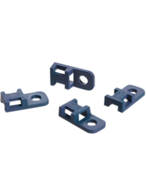 HellermannTyton - MCCTAM1 PA66MP+ BU 100 - Cable tie mount 5 mm blue - Polyamide 6.6 with metal particles, MCCTAM1 PA66MP+ BU 100, HellermannTyton