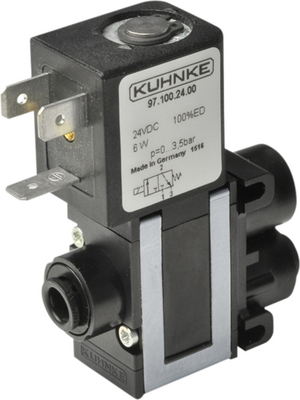 Kuhnke - 97.100.24.00 24VDC - Fluid Isolation Valve 24 VDC -0.9...3.5 bar 3/2 NC 6 l/min, 97.100.24.00 24VDC, Kuhnke