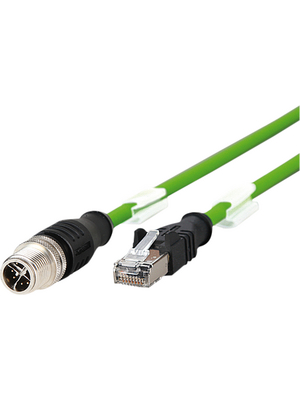 Metz Connect - 142M2X15020 - Ethernet cable assembly, M12 Straight, TPU, green, 142M2X15020, Metz Connect