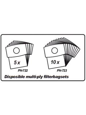 Muntz Technics - PH-723 - Filter bags, 0.3 umm PU=Pack of 10 pieces, PH-723, Muntz Technics