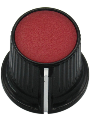 RND Components - RND 210-00300 - Plastic Round Knob, black / red, 6.0 mm H Shaft, RND 210-00300, RND Components