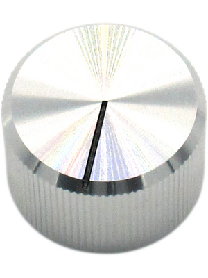 RND Components - RND 210-00350 - Aluminium Knob, silver, 6.4 mm shaft, RND 210-00350, RND Components