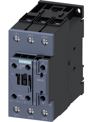 Siemens - 3RT2035-1NB30 - Contactor 20/33 VAC/DC  50/60 Hz 3 NO 1 NO+1 NC Screw Terminal, 3RT2035-1NB30, Siemens