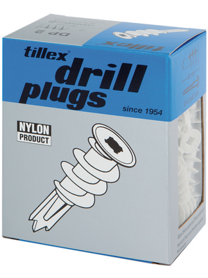 Tillex - DP 2 - Nylon Drill Plugs for Plasterboards PU=Pack of 100 pieces, DP 2, Tillex