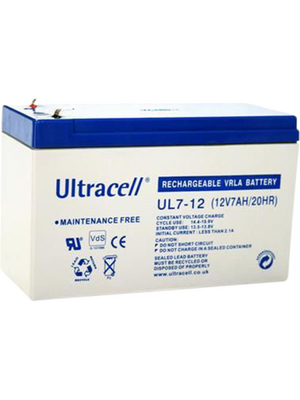Ultracell - UL7-12 - Lead-acid battery 12 V 7 Ah, UL7-12, Ultracell
