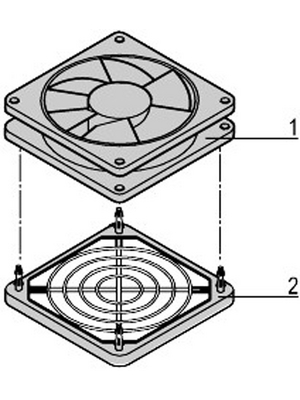 Pentair Schroff - 27230-078 - Fan with grille 119 x 119 x 38 mm 172 m3/h 230 VAC 15 W, 27230-078, Pentair Schroff