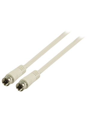 Valueline - VLSP41000W10 - Antenna Cable 1.00 m F-Male / F-Male, VLSP41000W10, Valueline