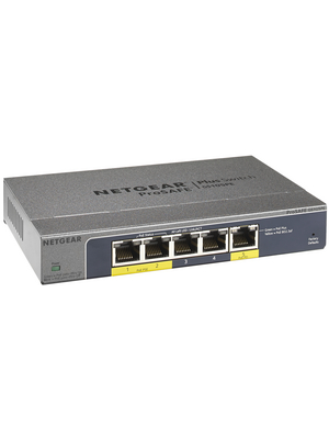 Netgear - GS105PE-100EUS - ProSAFE Plus Switch 5x 10/100/1000 (2x PoE) Desktop, GS105PE-100EUS, Netgear
