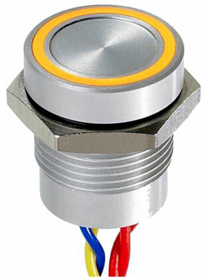 Apem - PBAR1AF0000K0Y - Piezo switch Natural aluminum 16.2 mm 1 make contact (NO) Series PBA, PBAR1AF0000K0Y, Apem