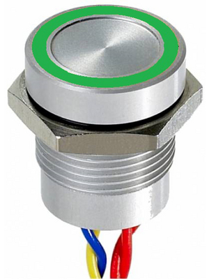 Apem - PBAR1AF0000K0G - Piezo switch Natural aluminum 16.2 mm 1 make contact (NO) Series PBA, PBAR1AF0000K0G, Apem