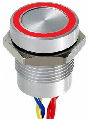 Apem - PBAR1AF0000K3A - Piezo switch Natural aluminum 16.2 mm 1 make contact (NO) Series PBA, PBAR1AF0000K3A, Apem