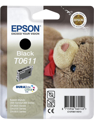 Epson - C13T06114010 - Ink T0611 black, C13T06114010, Epson