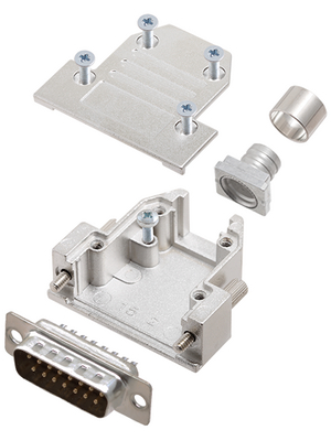Encitech Connectors - DCRP15-DMP-CF65-CS80-K - D-Sub plug kit 15P, DCRP15-DMP-CF65-CS80-K, Encitech Connectors