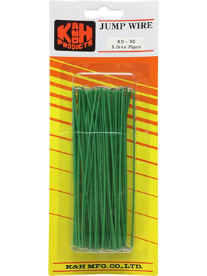 K & H - JUMP WIRE KS-50 - Jumper wire green 125 mm PU=Pack of 75 pieces, JUMP WIRE KS-50, K & H