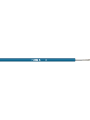 Lapp - 1023583 - H1Z2Z2-K 1X6 WH/BU - Solar Cable, 6.00 mm2, blue Stranded tin-plated copper wire Copolymer, cross-linked, 1023583 - H1Z2Z2-K 1X6 WH/BU, Lapp