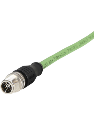 Metz Connect - 142M2X10020 - Ethernet cable assembly, M12 Straight, PUR, green, 142M2X10020, Metz Connect