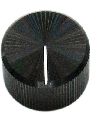 RND Components - RND 210-00351 - Aluminium Knob, black, 6.4 mm shaft, RND 210-00351, RND Components