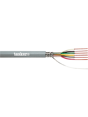 Tasker - C241 - Data cable shielded   2  x0.14 mm2 Copper strand PVC grey, C241, Tasker