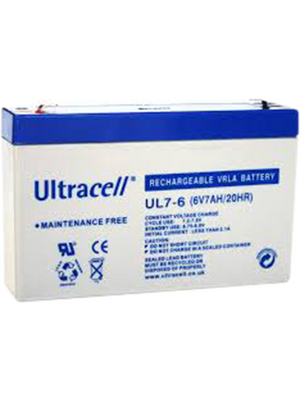 Ultracell - UL7-6 - Lead-acid battery 6 V 7 Ah, UL7-6, Ultracell