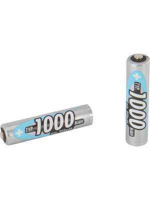 Ansmann - AAA 1000 MAH - NiMH rechargeable battery HR03/AAA 1.2 V 1000 mAh PU=Pack of 2 pieces, AAA 1000 MAH, Ansmann