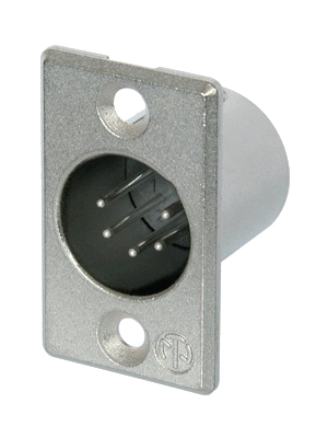 Neutrik - NC5MP - XLR Panel-mount male receptacle 5 N/A P Soldering Connection nickel-plated, NC5MP, Neutrik