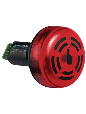 Werma - 450 100 55 - LED buzzer red, Buzzer / Continuous, 80 dB, 450 100 55, Werma