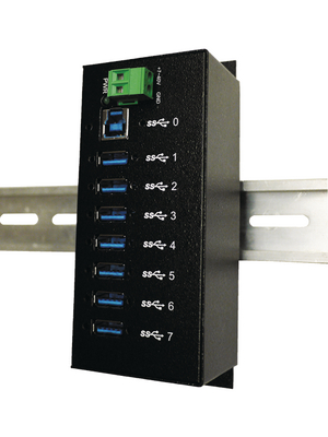 Exsys - EX-1187HMVS - Industrial Hub USB 3.0 7x black, EX-1187HMVS, Exsys