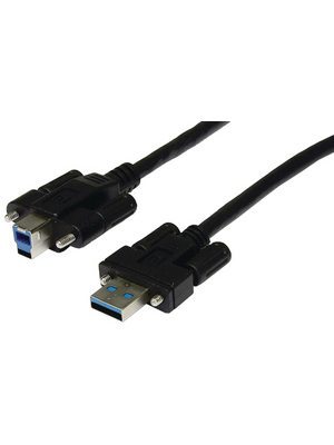 Exsys - EX-K1572V - USB 3.0 cable, screwable, A C B, m C m 2.00 m black, EX-K1572V, Exsys