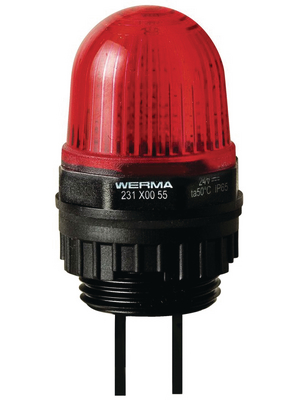 Werma - 231 100 55 - Installation LED light, 22.5 mm, red, 24 VDC, 231 100 55, Werma