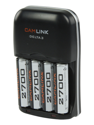 Camlink - CL-DELTA3-27UK - Charger and batteries 4 channels 230 VAC 1.2 V, CL-DELTA3-27UK, Camlink