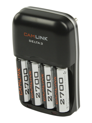 Camlink - CL-DELTA3EU-27 - Charger and batteries 4 channels 230 VAC 1.2 V, CL-DELTA3EU-27, Camlink