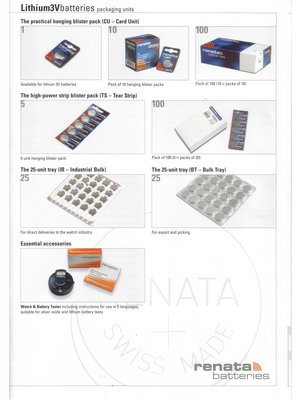 Renata - CR1632.CU - Button cell battery,  Lithium, 3 V, 125 mAh, CR1632.CU, Renata
