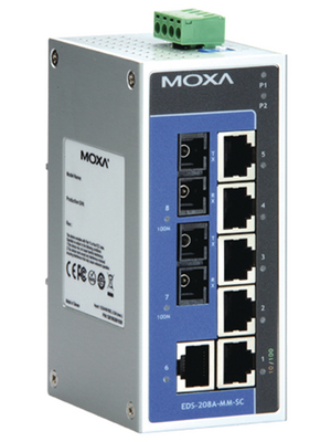Moxa - EDS-208A-MM-SC - Switch 6x 10/100 2x 100FX SC/MM, EDS-208A-MM-SC, Moxa