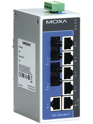 Moxa - EDS-208A-MM-ST - Switch 6x 10/100 2x 100FX ST/MM, EDS-208A-MM-ST, Moxa