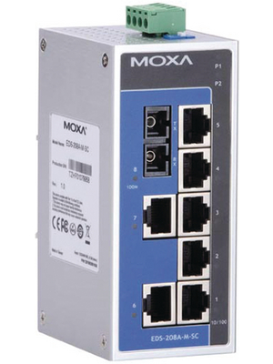 Moxa - EDS-208A-M-SC - Switch 7x 10/100 1x 100FX SC/MM, EDS-208A-M-SC, Moxa