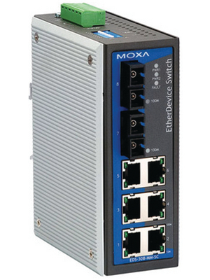 Moxa - EDS-308-MM-ST - Switch 6x 10/100 2x 100FX ST/MM, EDS-308-MM-ST, Moxa