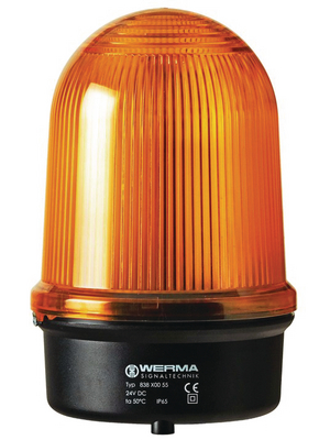 Werma - 838 300 55 - Large double flashlight, yellow, 24 VDC, 838 300 55, Werma