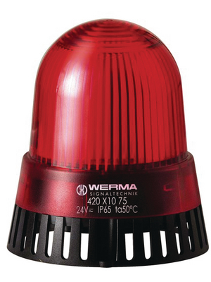 Werma - 421 110 75 - Flashlight/buzzer combination red, 421 110 75, Werma