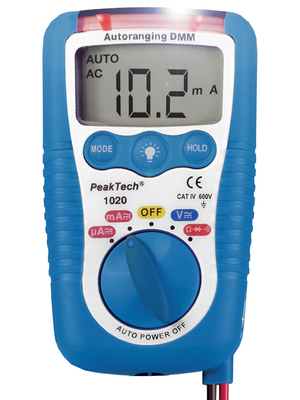 PeakTech - PeakTech 1020 - Multimeter digital RMS 1999 digits 600 VAC 600 VDC 0.2 ADC, PeakTech 1020, PeakTech