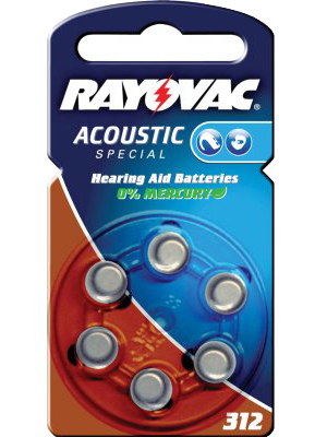 Rayovac - 4607945416 - Hearing-aid battery 1.4 V 160 mAh PU=Pack of 6 pieces, 4607945416, Rayovac