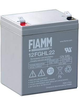 Fiamm - 12FGHL22 - Lead-acid battery 12 V 5 Ah, 12FGHL22, Fiamm