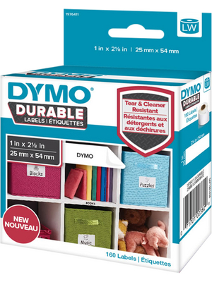Dymo - 1976411 - Durable LabelWriter Label, 54 x 25 mm, black on white, 1 x 160, 1976411, Dymo