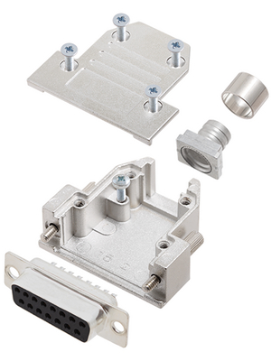 Encitech Connectors - DCRP15-DMS-CF65-CS80-K - D-Sub socket kit 15P, DCRP15-DMS-CF65-CS80-K, Encitech Connectors
