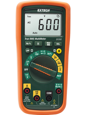 Extech Instruments - EX350 - Multimeter digital TRMS 4000 digits 600 VAC 600 VDC 10 ADC, EX350, Extech Instruments